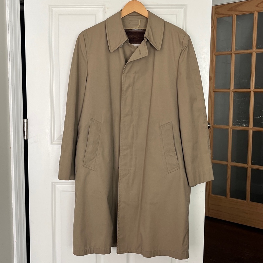 EUC London Fog Vintage maincoats removeable fur lined trench coat Sz 36R